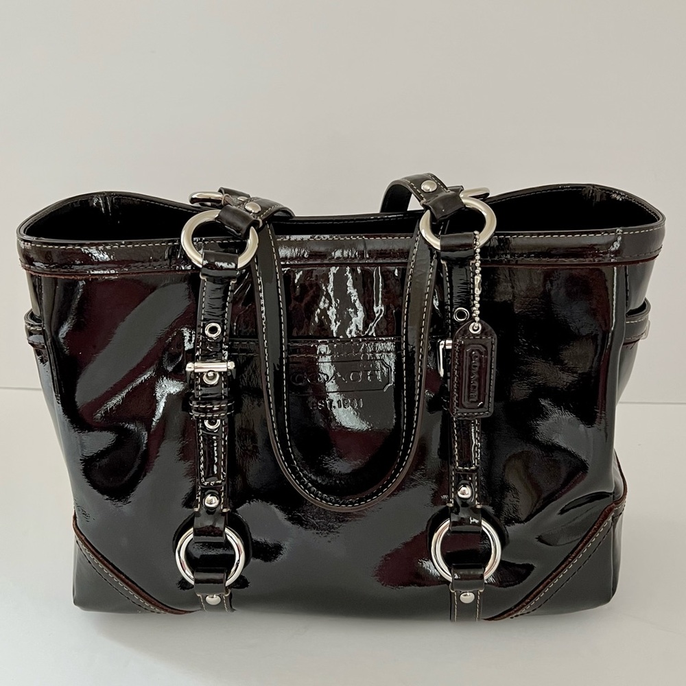 Coach Patent Leather Mahogany Tote Bag No. 10380